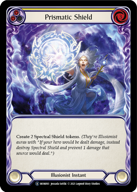 Prismatic Shield (Yellow) [U-MON093-RF] (Monarch Unlimited)  Unlimited Rainbow Foil | Chromatic Games