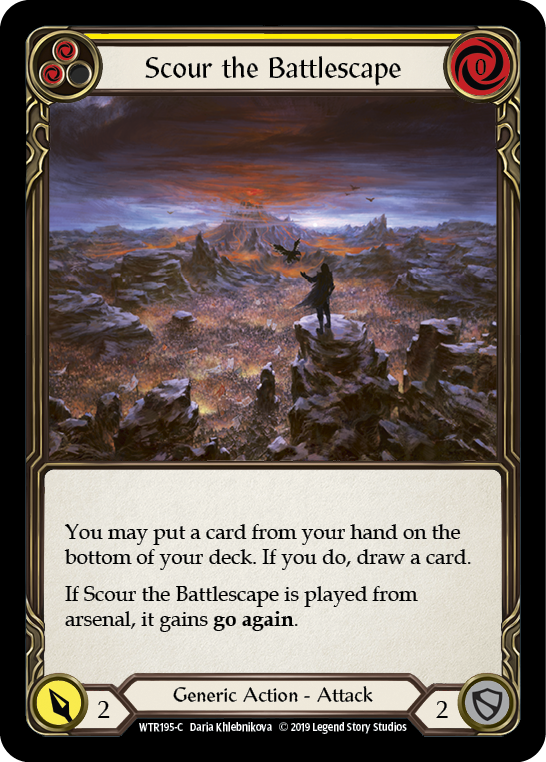 Scour the Battlescape (Yellow) [WTR195-C] (Welcome to Rathe)  Alpha Print Rainbow Foil | Chromatic Games