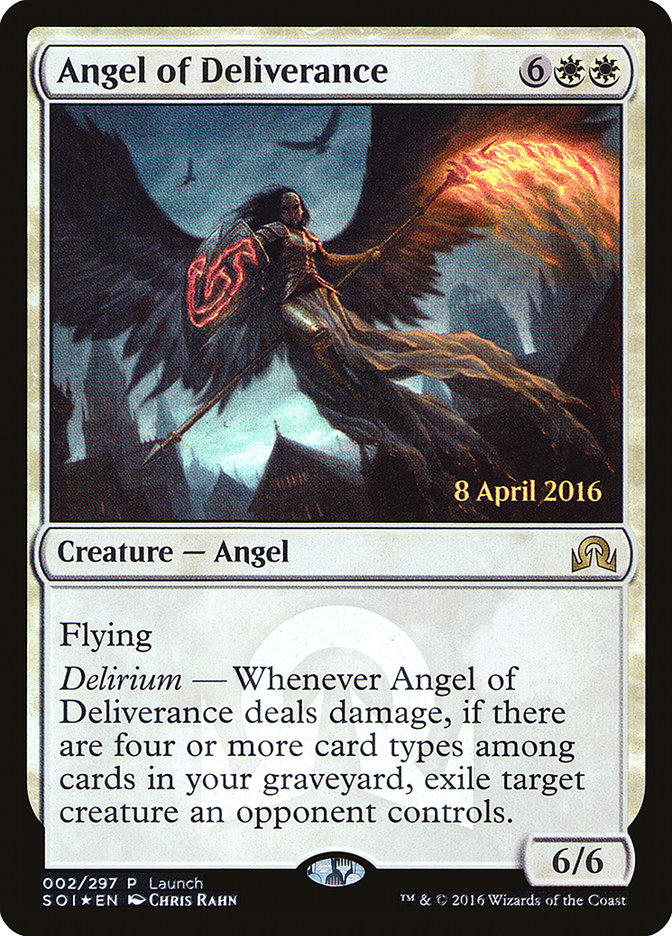 Angel of Deliverance (Launch) [Shadows over Innistrad Promos] | Chromatic Games