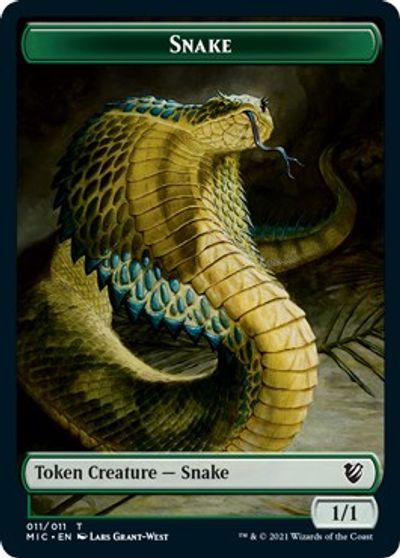 Spirit // Snake Double-Sided Token [Innistrad: Midnight Hunt Commander Tokens] | Chromatic Games