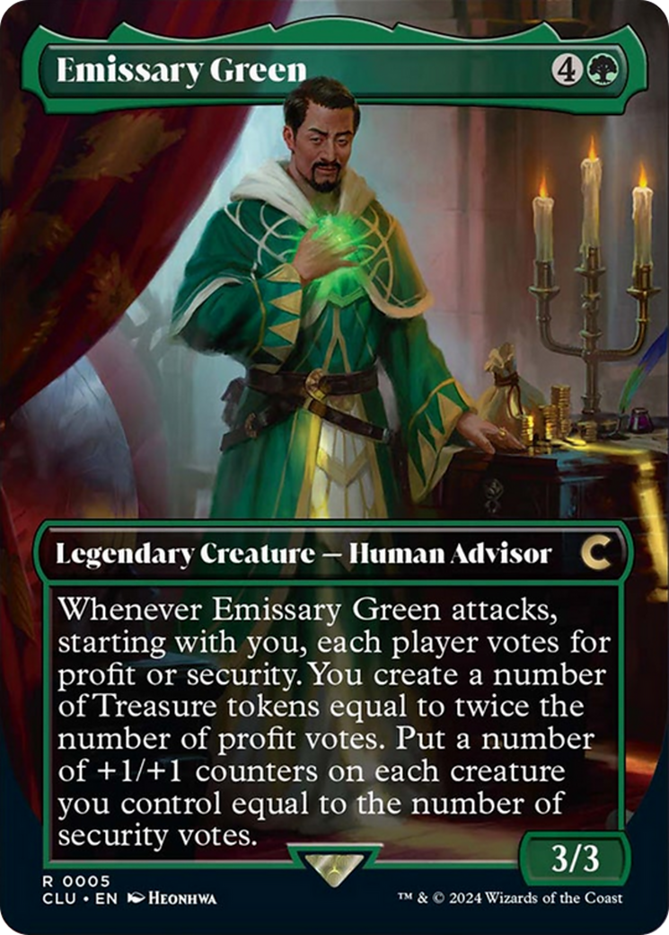 Emissary Green (Borderless) [Ravnica: Clue Edition] | Chromatic Games