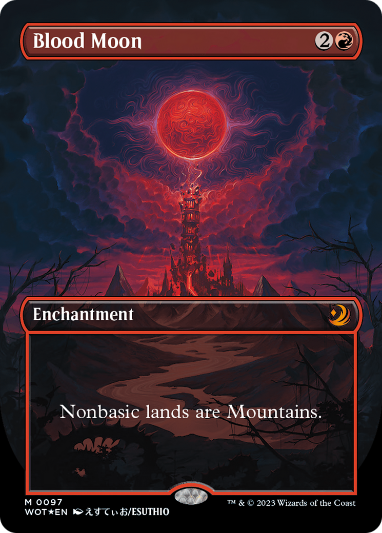 Blood Moon (Anime Borderless) (Confetti Foil) [Wilds of Eldraine: Enchanting Tales] | Chromatic Games