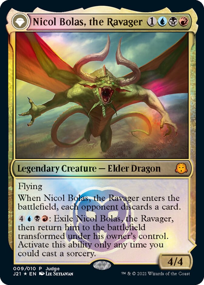 Nicol Bolas, the Ravager // Nicol Bolas, the Arisen [Judge Gift Cards 2021] | Chromatic Games