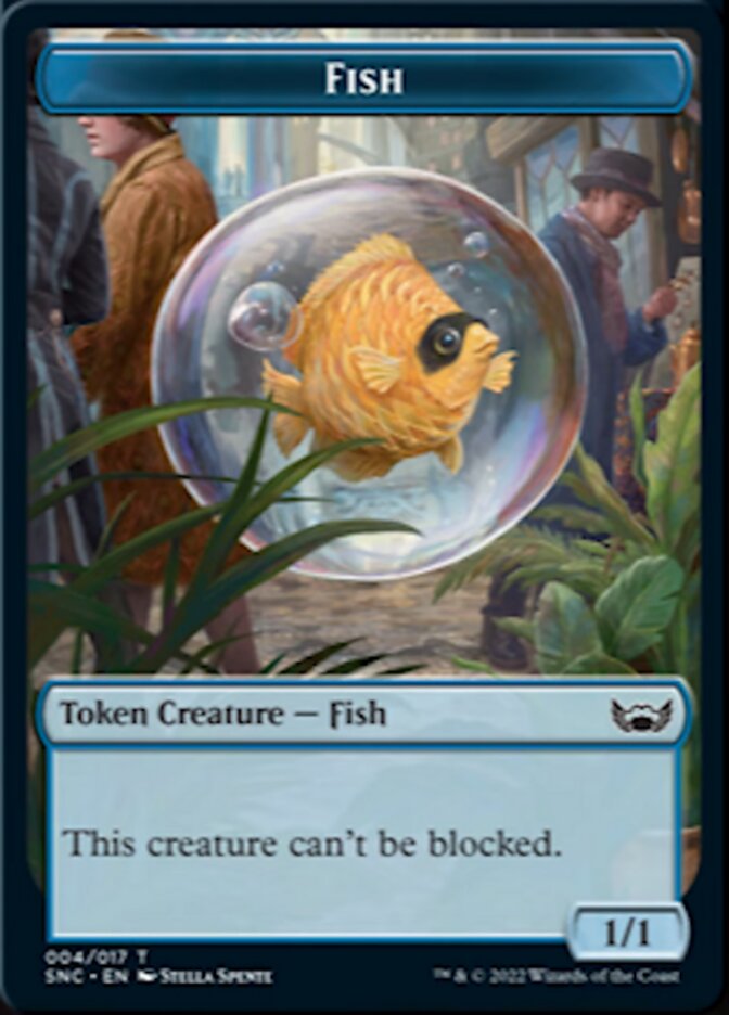 Clue // Fish Double-Sided Token [Streets of New Capenna Commander Tokens] | Chromatic Games