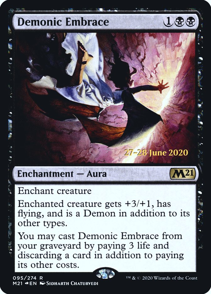 Demonic Embrace [Core Set 2021 Prerelease Promos] | Chromatic Games