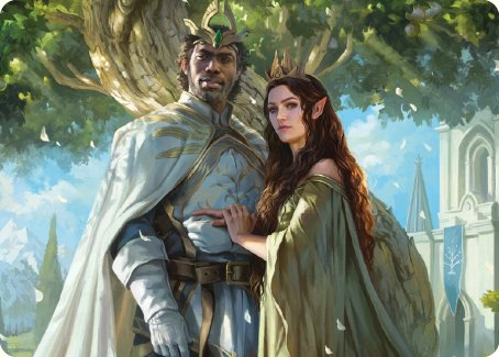 Aragorn and Arwen, Wed Art Card [The Lord of the Rings: Tales of Middle-earth Art Series] | Chromatic Games