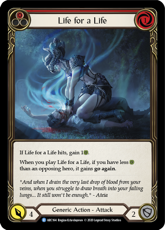 Life for a Life (Red) [U-ARC164] (Arcane Rising Unlimited)  Unlimited Rainbow Foil | Chromatic Games