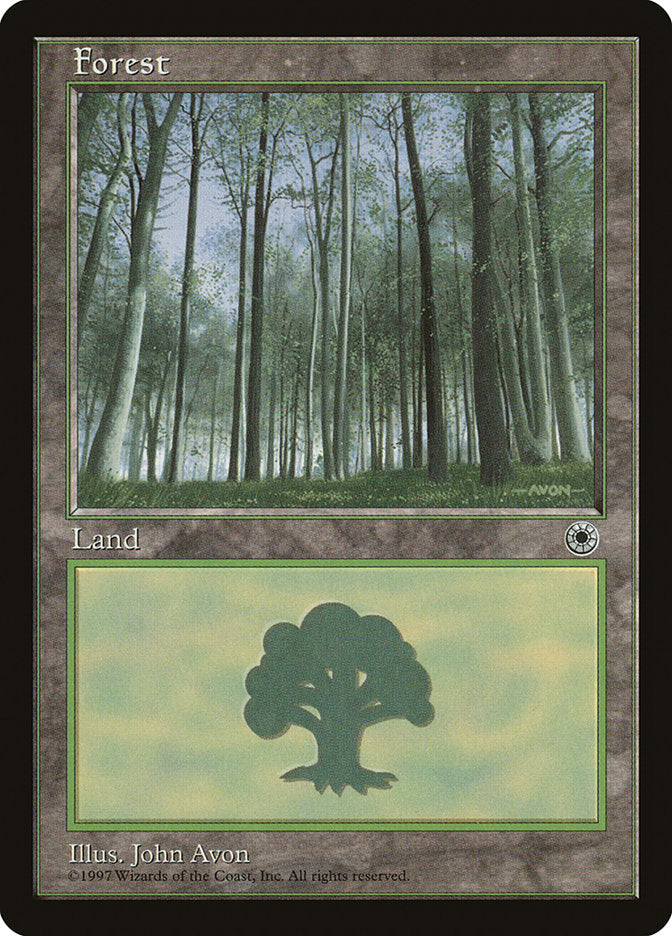 Forest (Green Signature with White Bark Trees) [Portal] | Chromatic Games