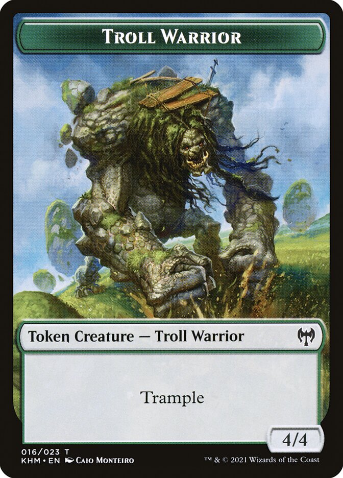 Treasure // Troll Warrior Double-Sided Token [Kaldheim Tokens] | Chromatic Games