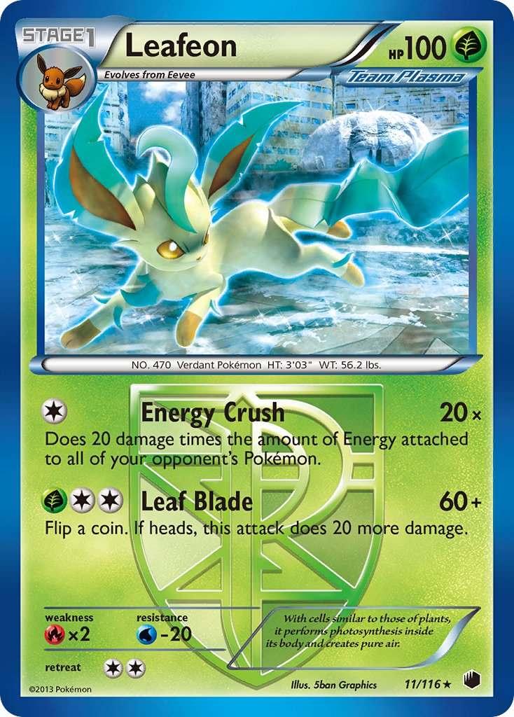 Leafeon (11/116) (Theme Deck Exclusive) [Black & White: Plasma Freeze] | Chromatic Games