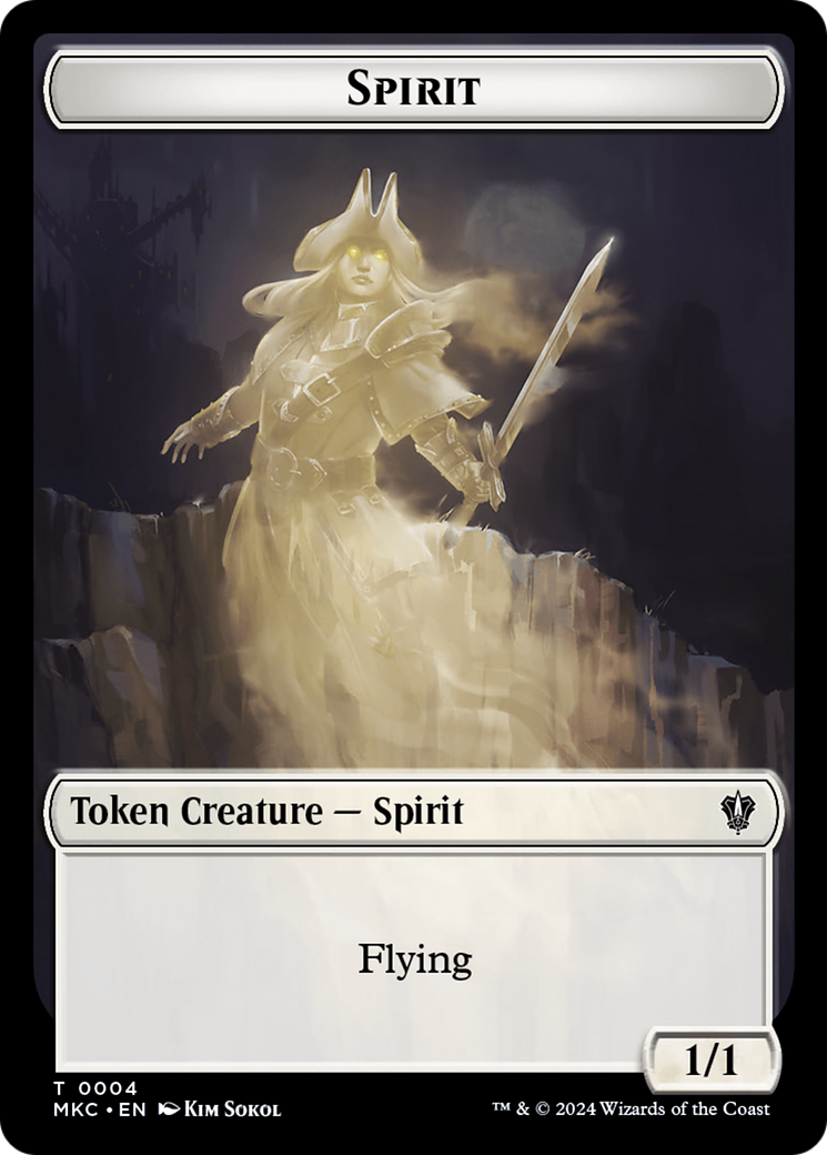 Spirit // Phyrexian Germ Double-Sided Token [Murders at Karlov Manor Commander Tokens] | Chromatic Games