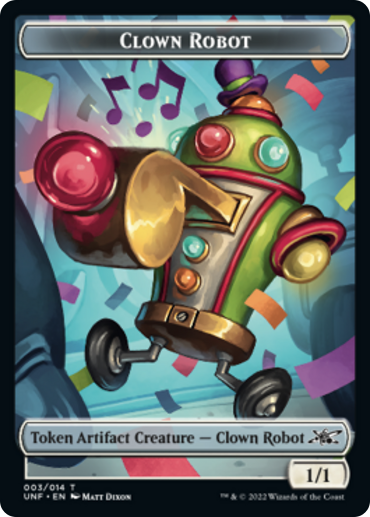 Clown Robot (003) // Treasure (013) Double-Sided Token [Unfinity Tokens] | Chromatic Games