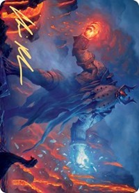 Aegar, the Freezing Flame (Gold-Stamped Signature) [Kaldheim Art Series] | Chromatic Games