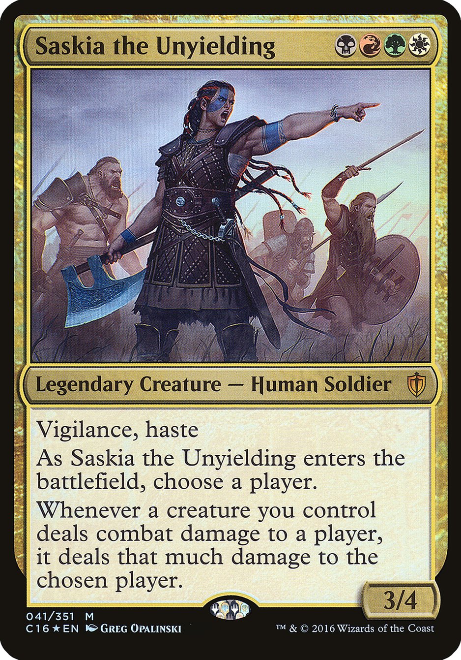 Saskia the Unyielding (Oversized) [Commander 2016 Oversized] | Chromatic Games