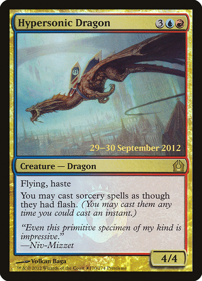 Hypersonic Dragon [Return to Ravnica Prerelease Promos] | Chromatic Games