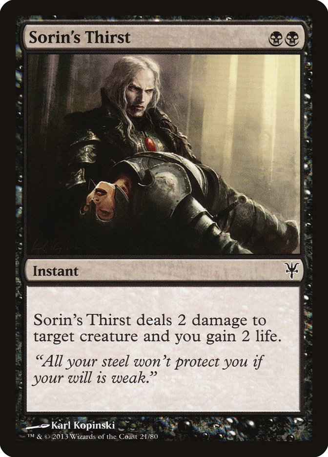 Sorin's Thirst [Duel Decks: Sorin vs. Tibalt] | Chromatic Games