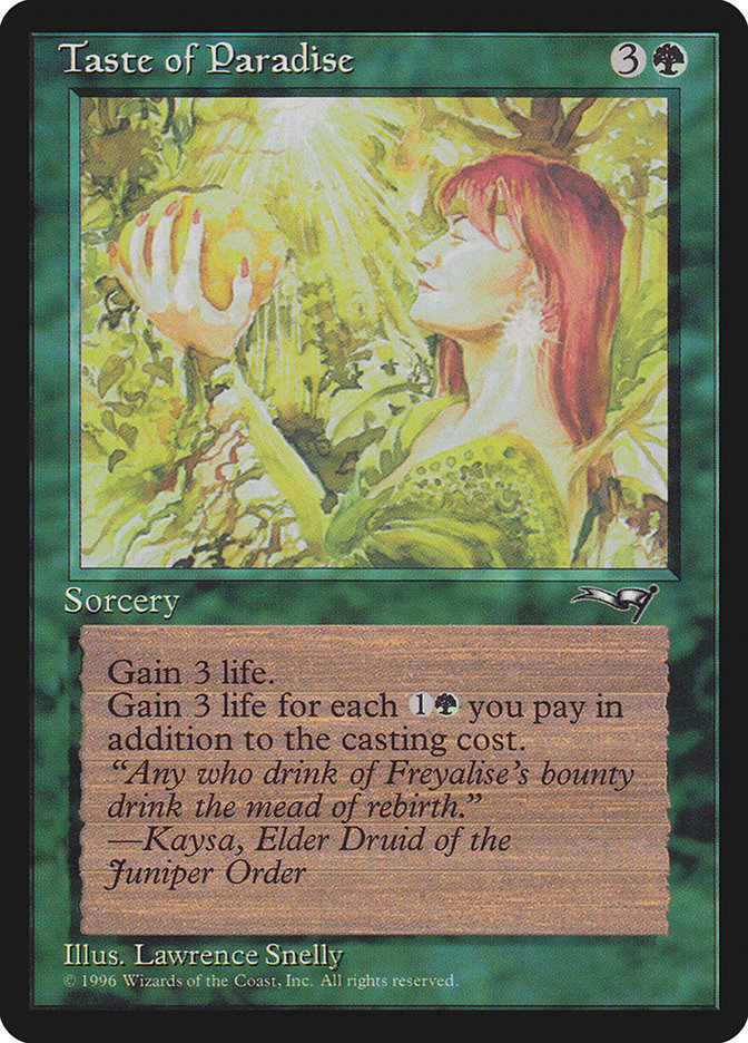 Taste of Paradise (Holding Fruit) [Alliances] | Chromatic Games