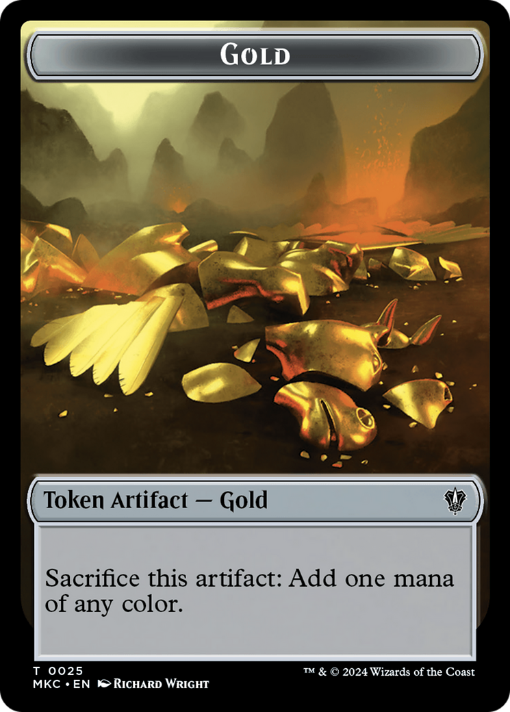 Gold // Treasure Double-Sided Token [Murders at Karlov Manor Commander Tokens] | Chromatic Games