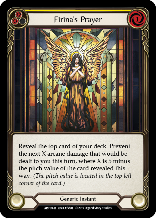 Eirina's Prayer (Yellow) [ARC174-R] (Arcane Rising)  1st Edition Normal | Chromatic Games