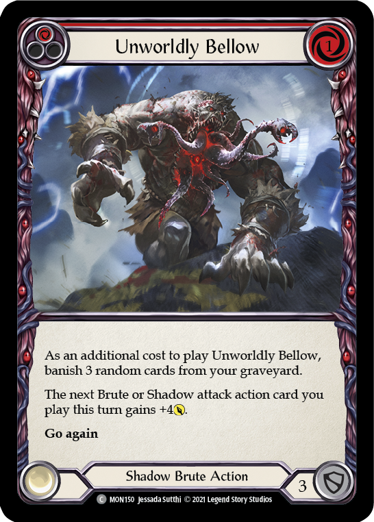 Unworldly Bellow (Red) [MON150-RF] (Monarch)  1st Edition Rainbow Foil | Chromatic Games