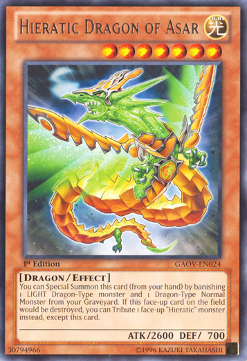 Hieratic Dragon of Asar [GAOV-EN024] Rare | Chromatic Games