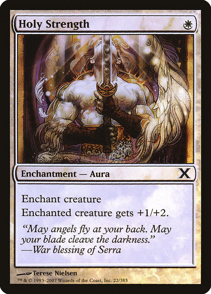 Holy Strength (Premium Foil) [Tenth Edition] | Chromatic Games