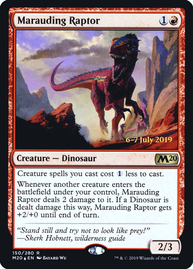 Marauding Raptor [Core Set 2020 Prerelease Promos] | Chromatic Games