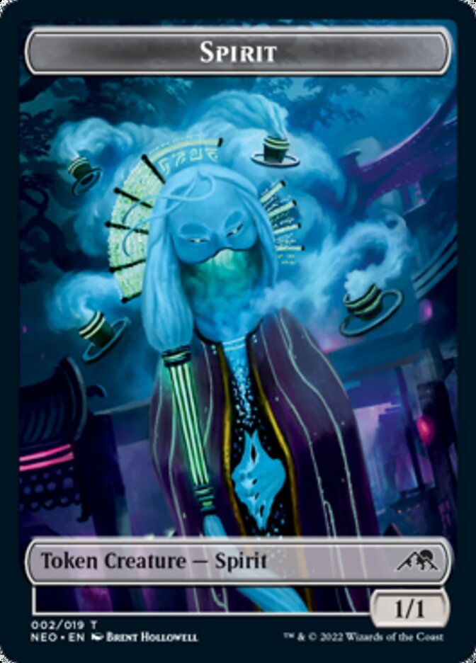 Spirit (002) // Treasure Double-Sided Token [Kamigawa: Neon Dynasty Tokens] | Chromatic Games