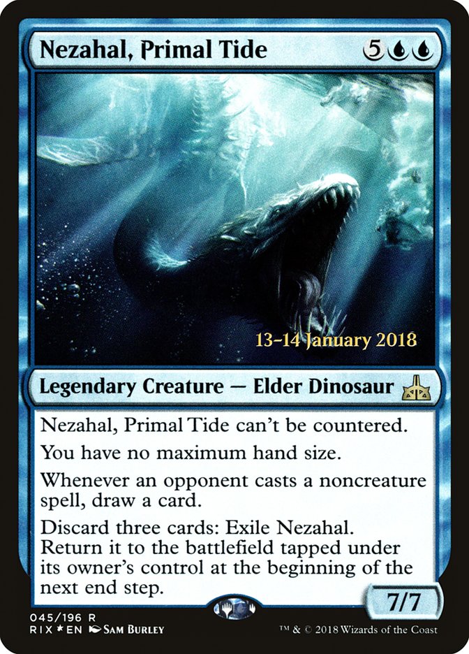 Nezahal, Primal Tide [Rivals of Ixalan Prerelease Promos] | Chromatic Games