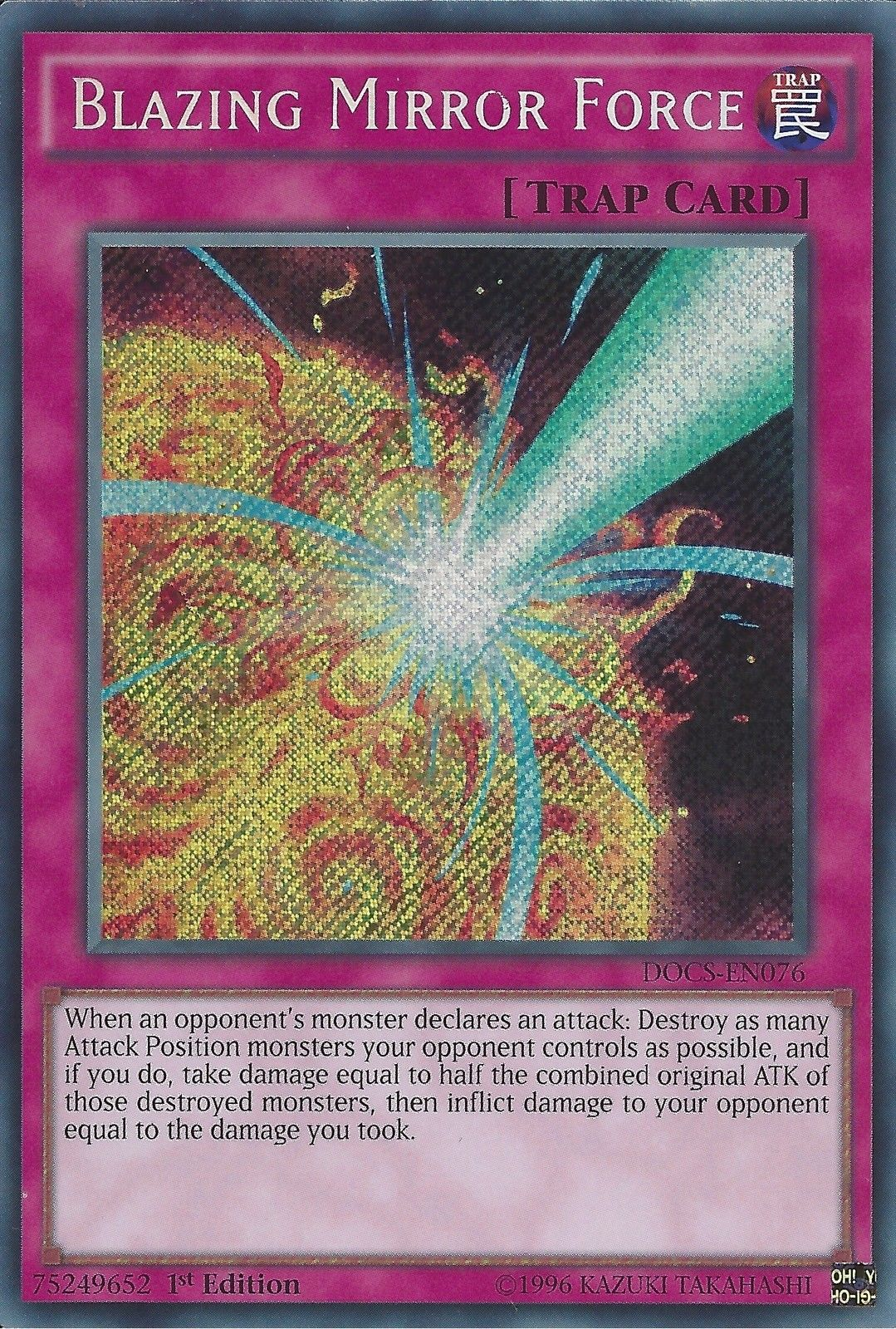 Blazing Mirror Force [DOCS-EN076] Secret Rare | Chromatic Games