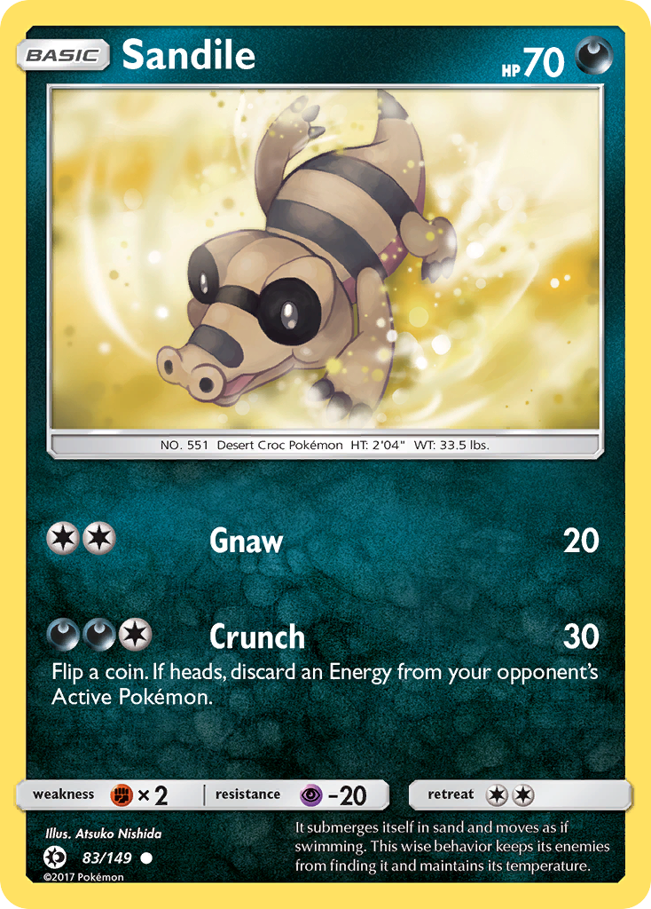 Sandile (83/149) [Sun & Moon: Base Set] | Chromatic Games