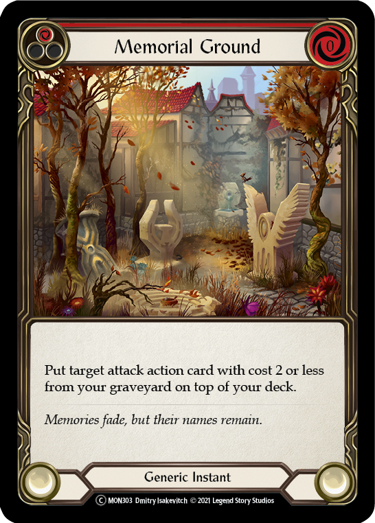 Memorial Ground (Red) [U-MON303-RF] (Monarch Unlimited)  Unlimited Rainbow Foil | Chromatic Games