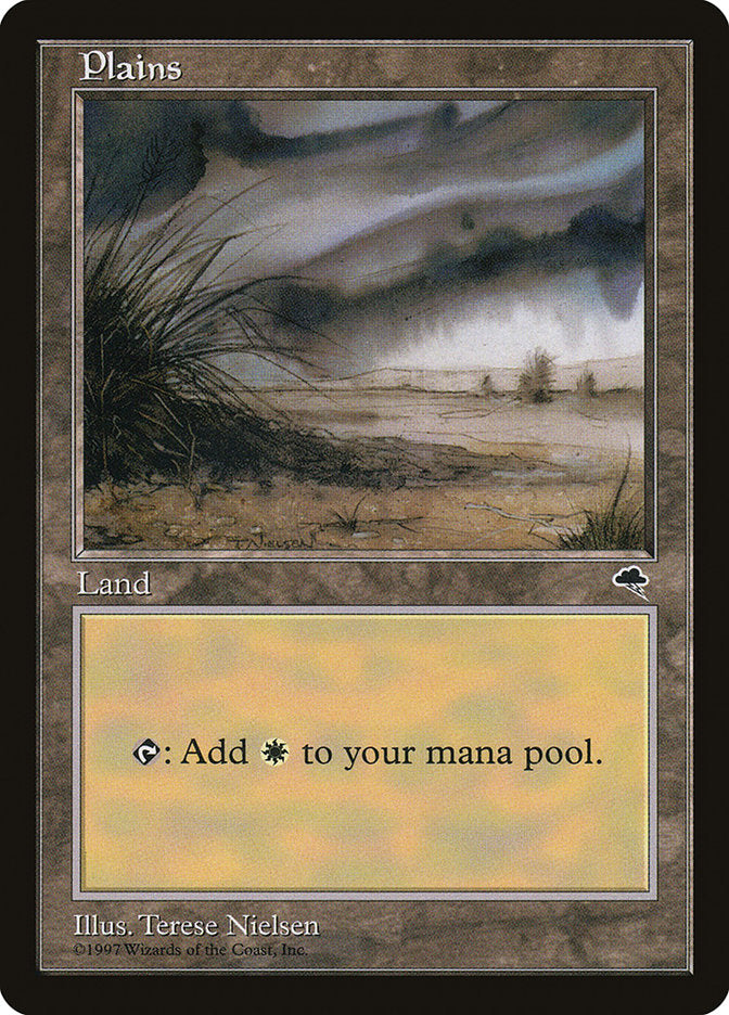 Plains (Signature on Center Left) [Tempest] | Chromatic Games