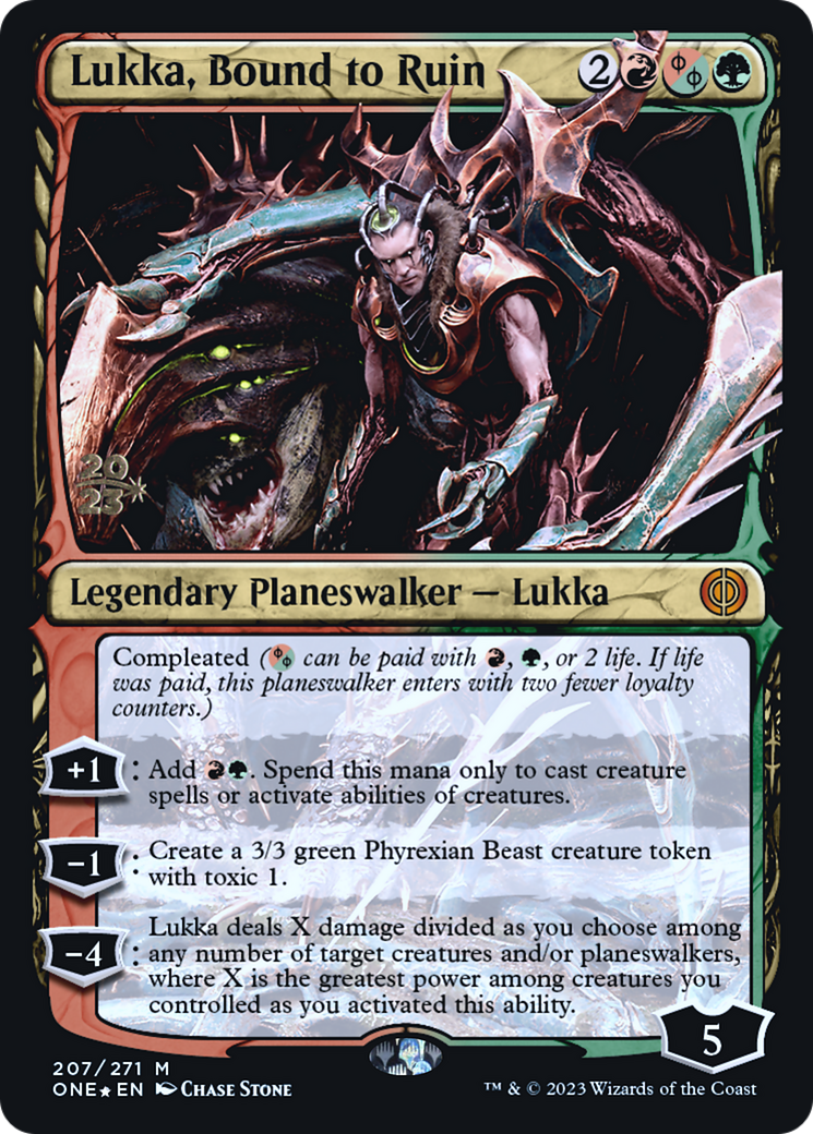 Lukka, Bound to Ruin [Phyrexia: All Will Be One Prerelease Promos] | Chromatic Games