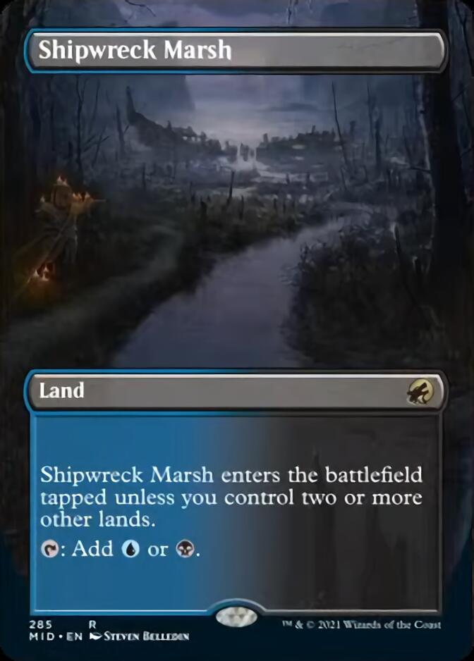 Shipwreck Marsh (Borderless Alternate Art) [Innistrad: Midnight Hunt] | Chromatic Games