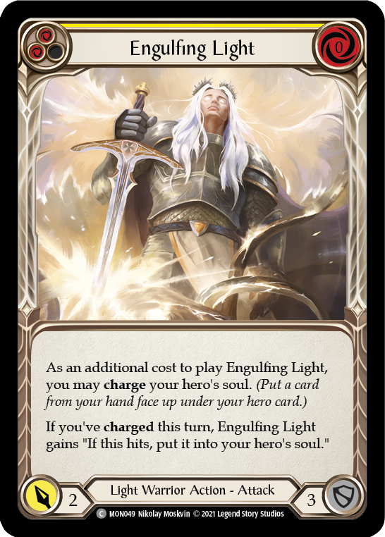 Engulfing Light (Yellow) [MON049-RF] (Monarch)  1st Edition Rainbow Foil | Chromatic Games