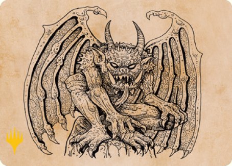 Cloister Gargoyle (Showcase) Art Card (Gold-Stamped Signature) [Dungeons & Dragons: Adventures in the Forgotten Realms Art Series] | Chromatic Games