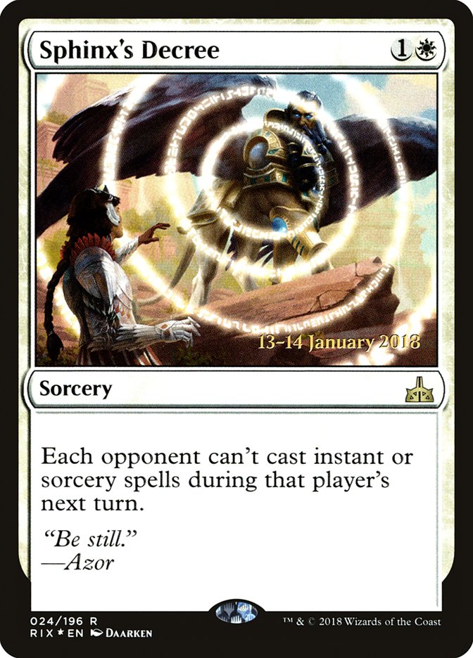 Sphinx's Decree [Rivals of Ixalan Prerelease Promos] | Chromatic Games