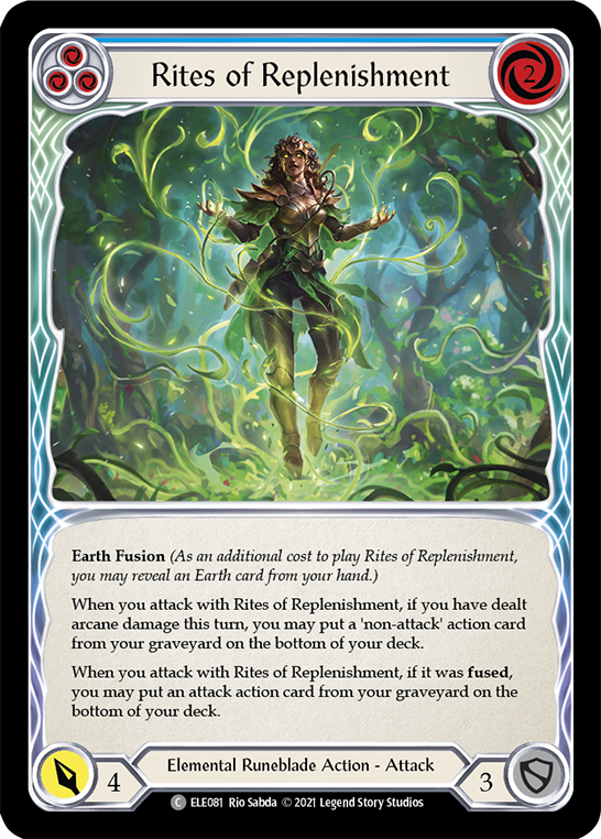 Rites of Replenishment (Blue) [ELE081] (Tales of Aria)  1st Edition Rainbow Foil | Chromatic Games