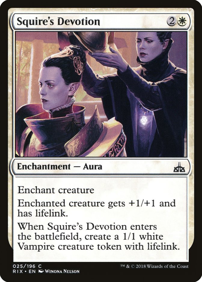 Squire's Devotion [Rivals of Ixalan] | Chromatic Games