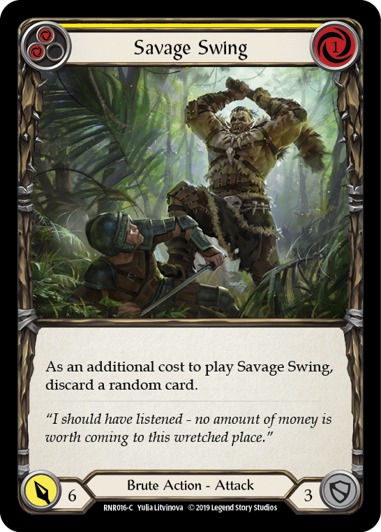 Savage Swing (Yellow) [RNR016-C] (Rhinar Hero Deck)  1st Edition Normal | Chromatic Games