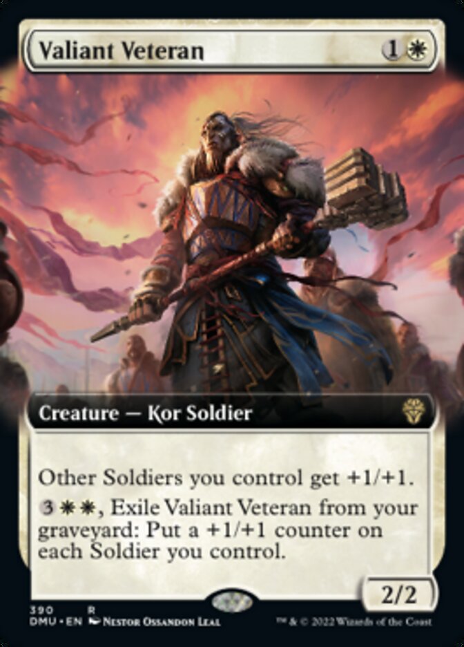 Valiant Veteran (Extended Art) [Dominaria United] | Chromatic Games