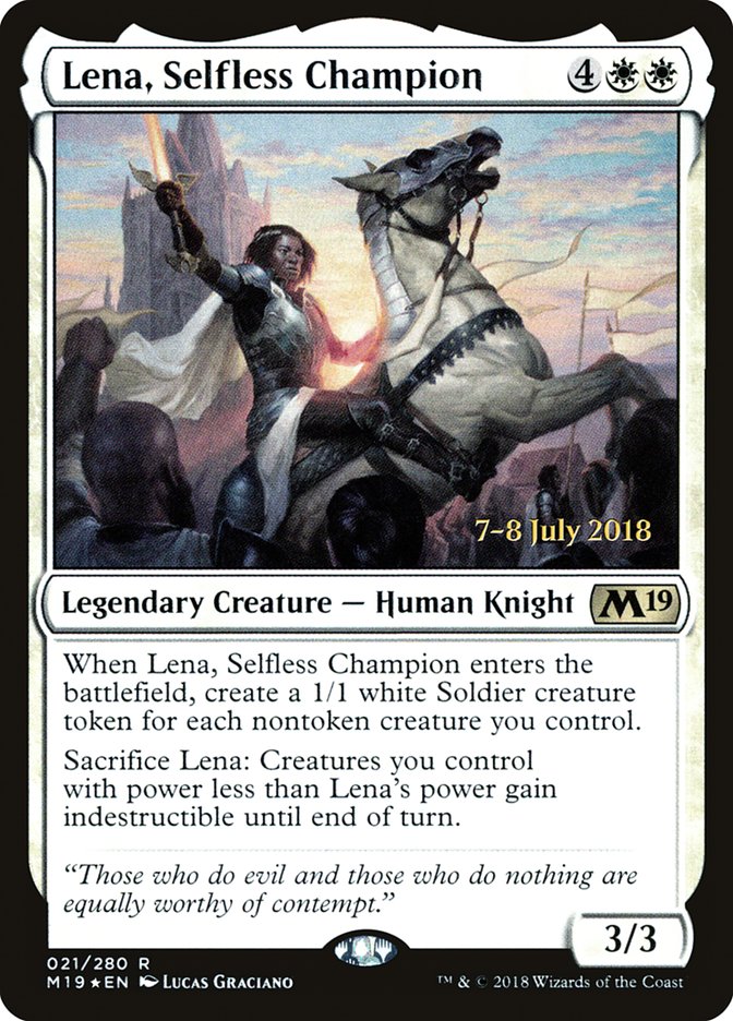 Lena, Selfless Champion [Core Set 2019 Prerelease Promos] | Chromatic Games