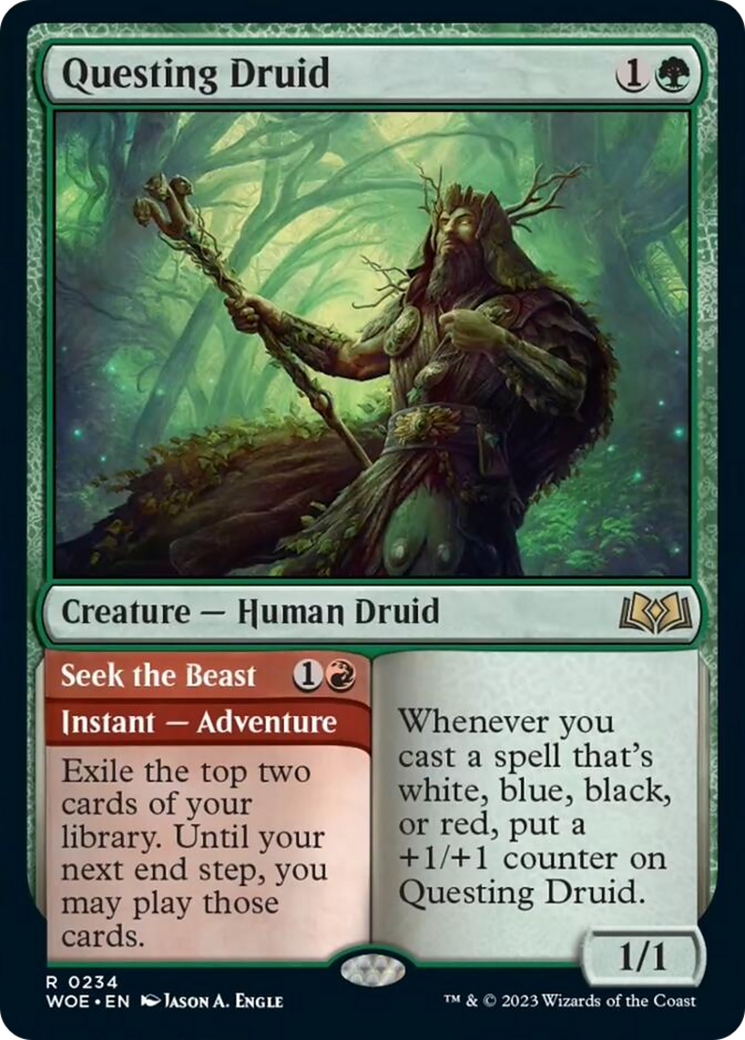 Questing Druid // Seek the Beast [Wilds of Eldraine] | Chromatic Games