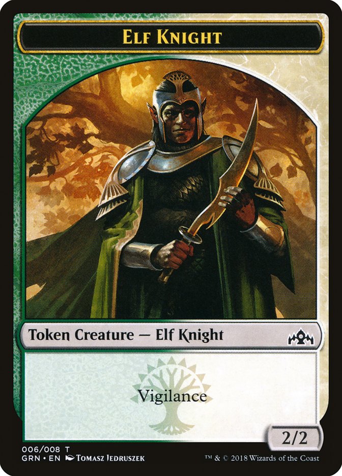 Elf Knight Token [Guilds of Ravnica Tokens] | Chromatic Games