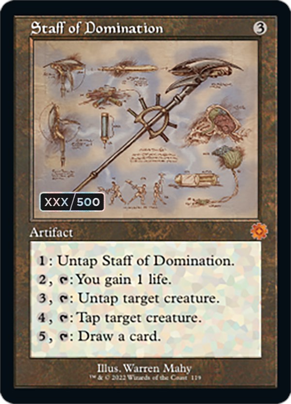 Staff of Domination (Retro Schematic) (Serialized) [The Brothers' War Retro Artifacts] | Chromatic Games
