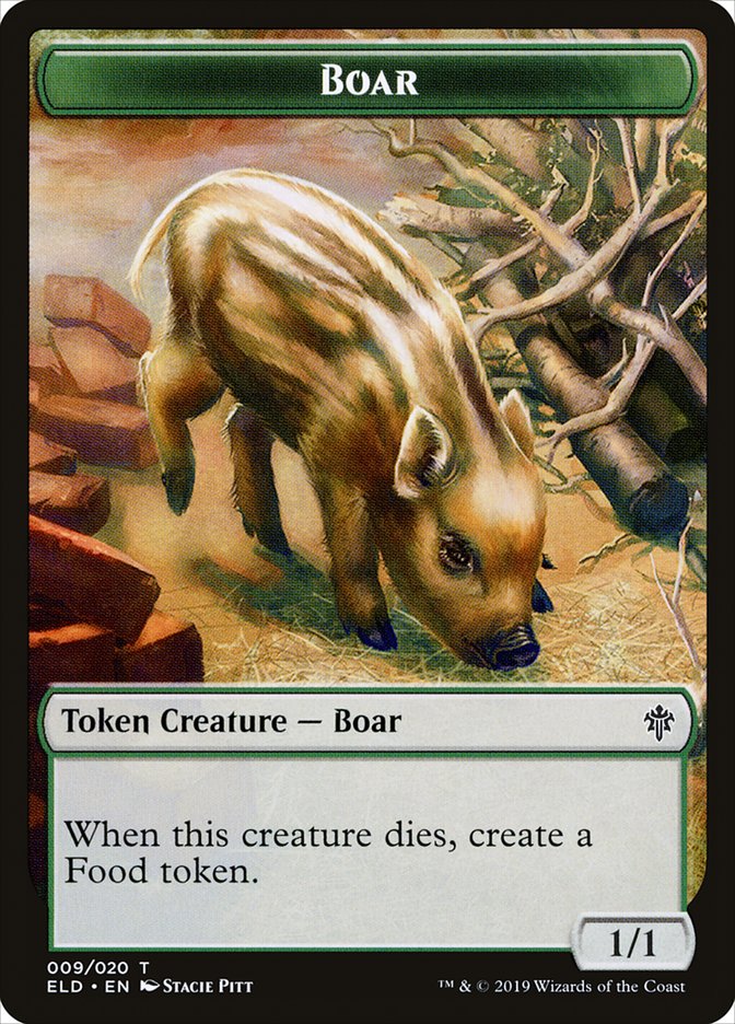 Boar Token [Throne of Eldraine Tokens] | Chromatic Games