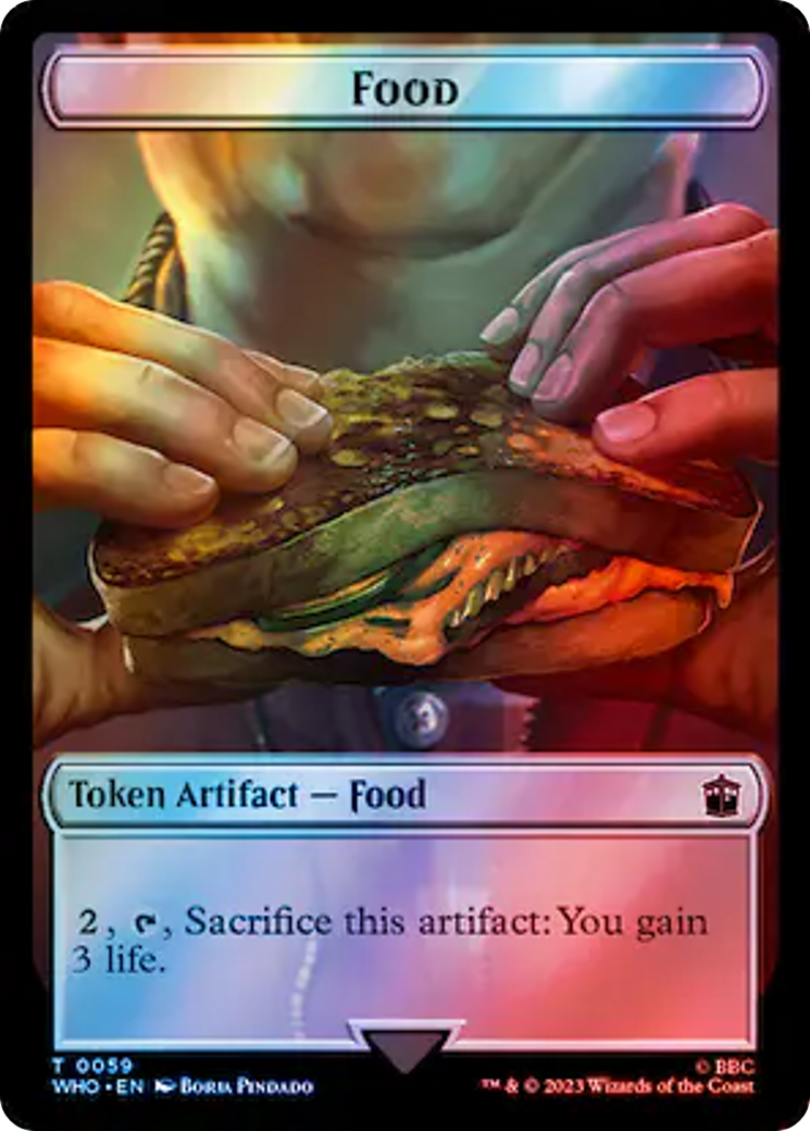 Alien Angel // Food (0059) Double-Sided Token (Surge Foil) [Doctor Who Tokens] | Chromatic Games