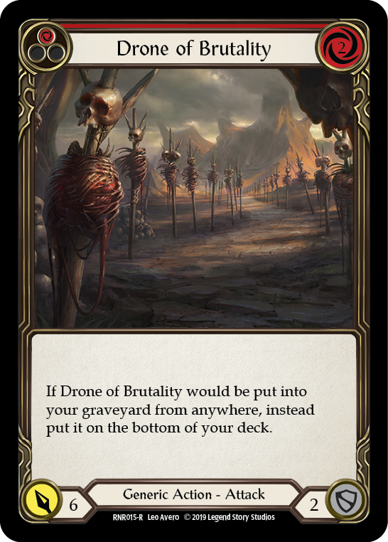 Drone of Brutality (Red) [RNR015-R] (Rhinar Hero Deck)  1st Edition Normal | Chromatic Games