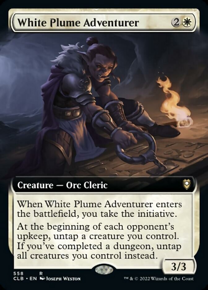 White Plume Adventurer (Extended Art) [Commander Legends: Battle for Baldur's Gate] | Chromatic Games